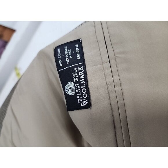 Lauren Ralph Lauren Brown Houndstooth Sportcoat Blazer Tan 100% Wool 48R - Picture 12 of 16